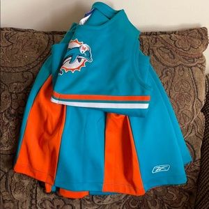 Reebok 2 piece Miami Dolphins cheerleader uniform